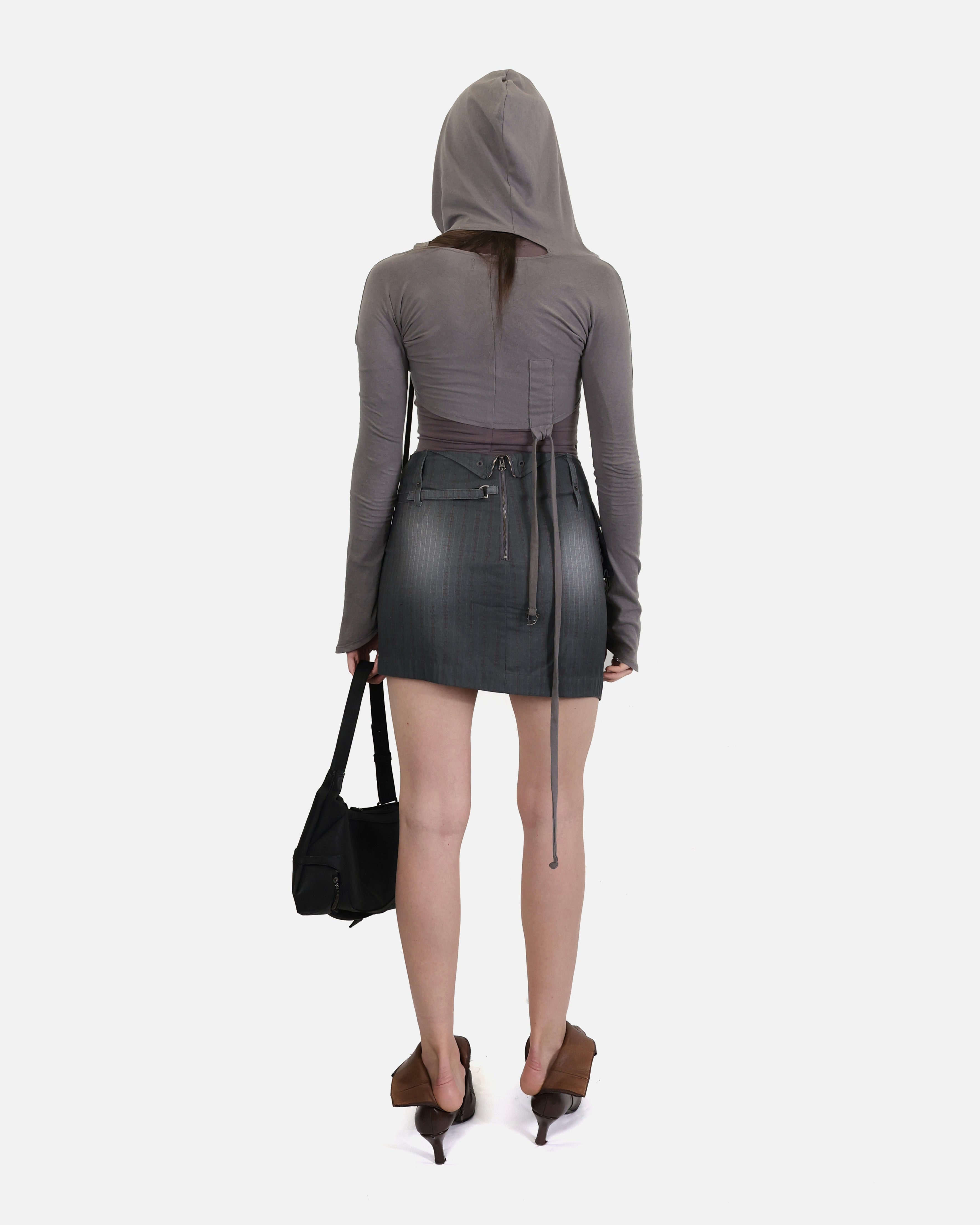 ASYMMETRIC MIDI SKIRT