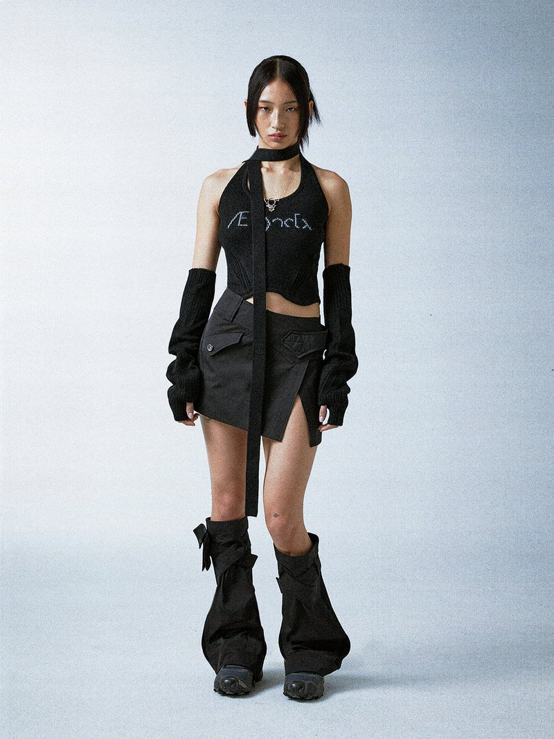 KNIT SLEEVELESS W/ ARM WARMERS