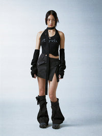 KNIT SLEEVELESS W/ ARM WARMERS