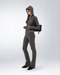 HOODED ZIP TOP