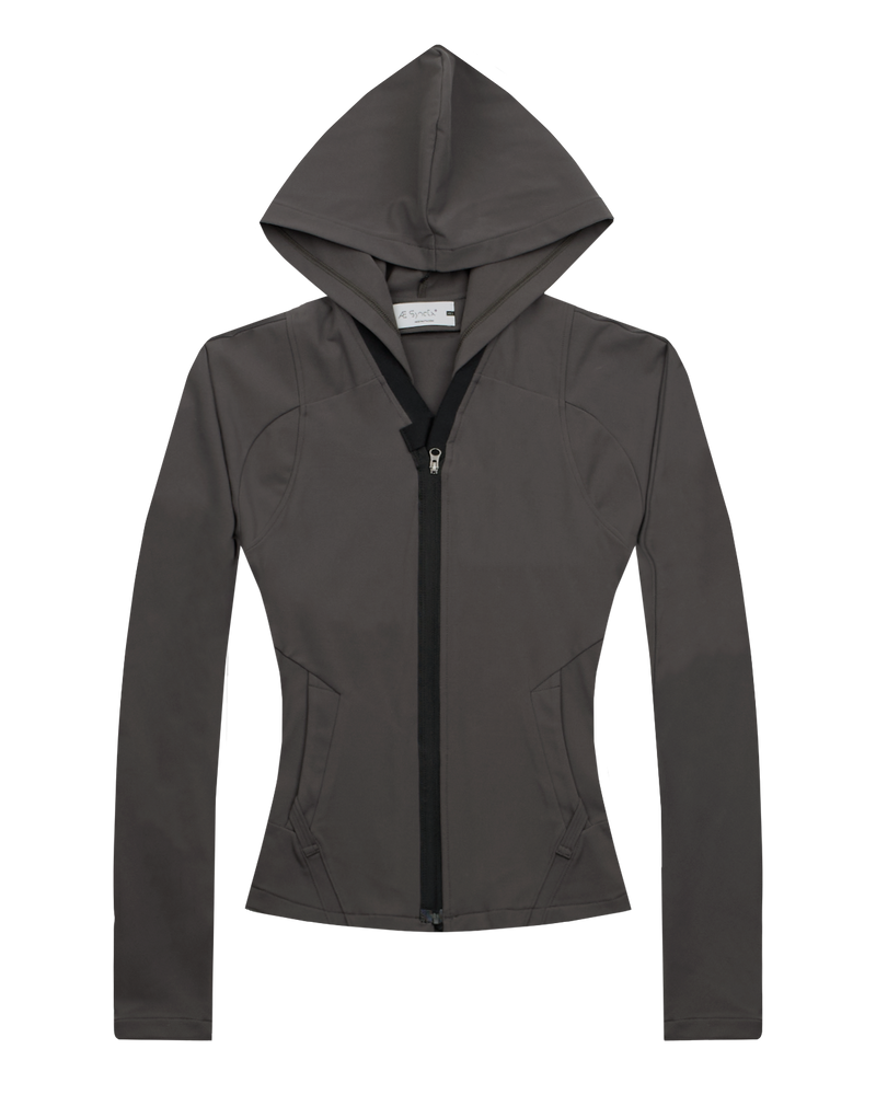 HOODED ZIP TOP